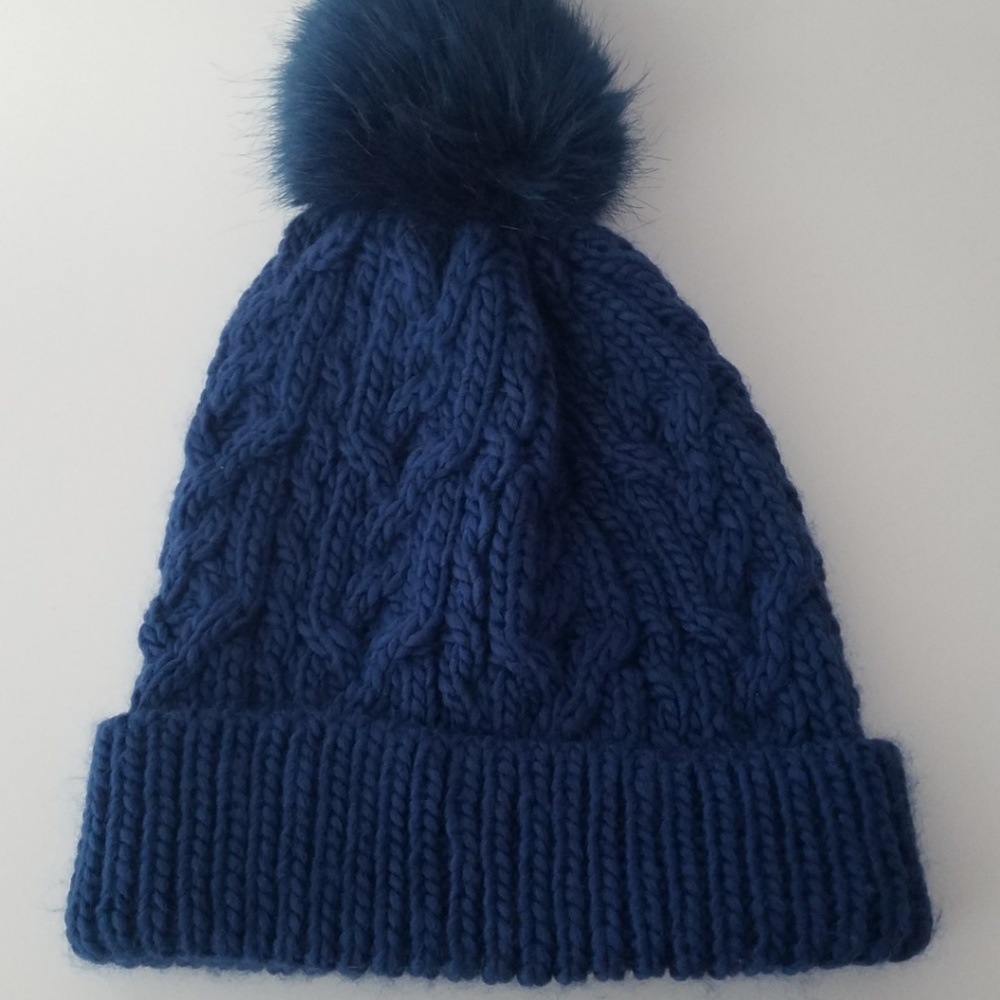 Hinge Peacock Cable Knit Hat Pom Pom Nordstrom